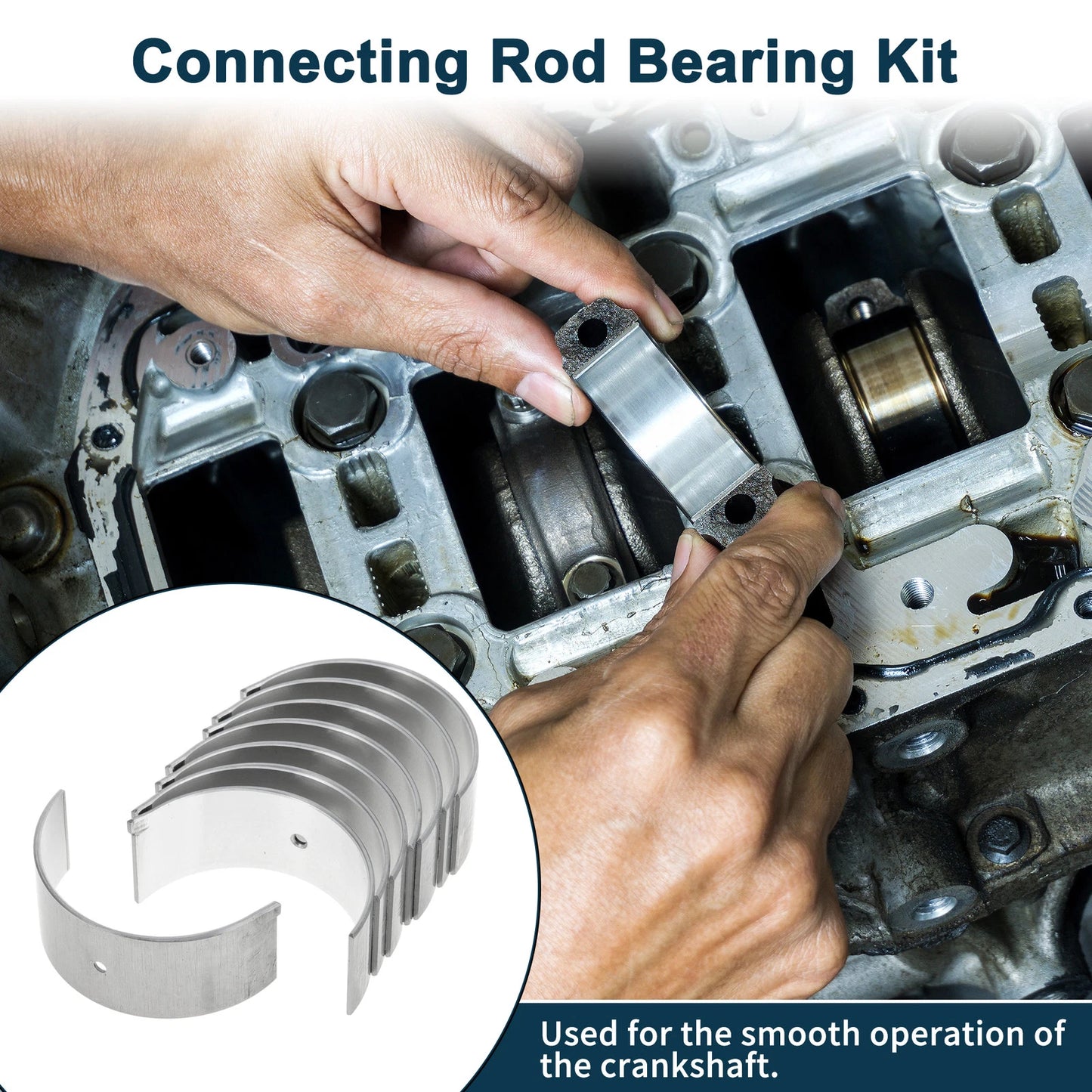 Set of 8 Connecting Rod Bearings for Mitsubishi L200 (MD026430)