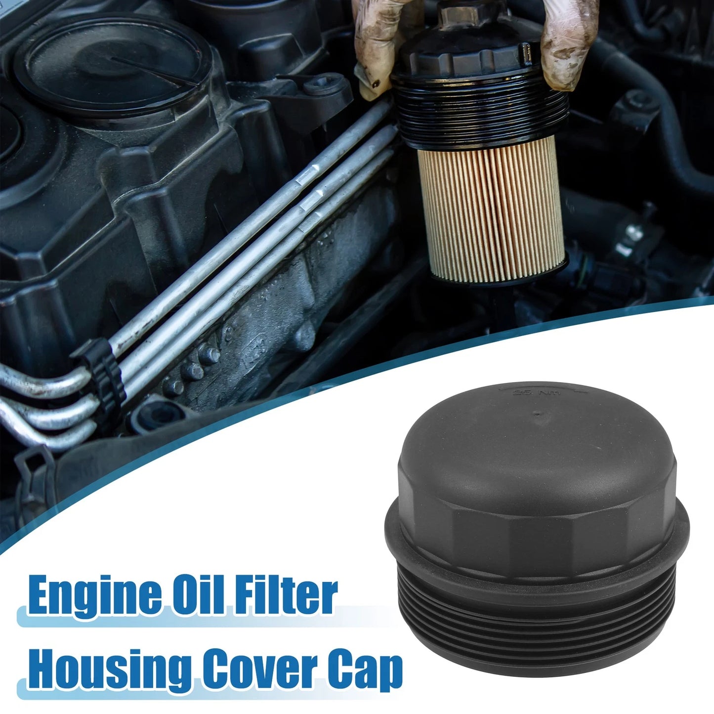 Engine Oil Filter Housing Cover Cap 26351-3C100 for Hyundai Santa Fe (2007–2009)