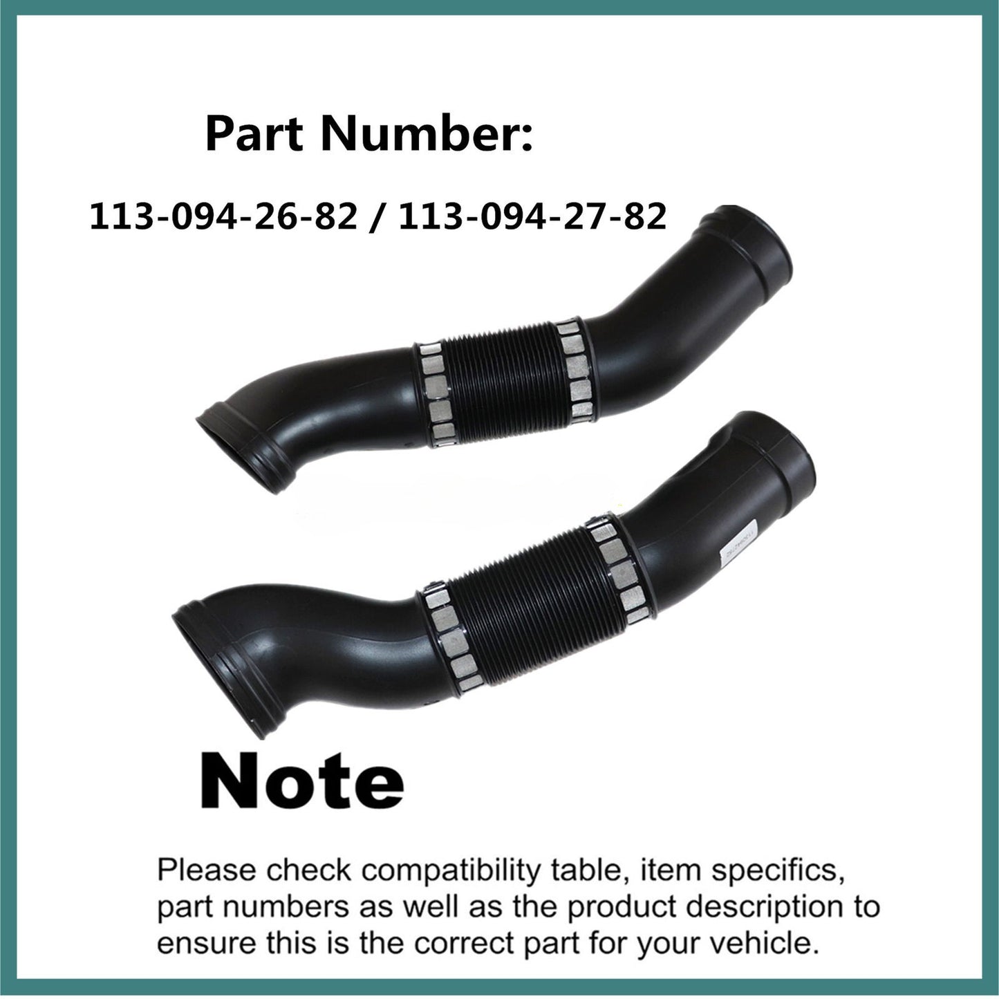 Set of 2 Air Intake Hoses for Mercedes CL500 S430 S500