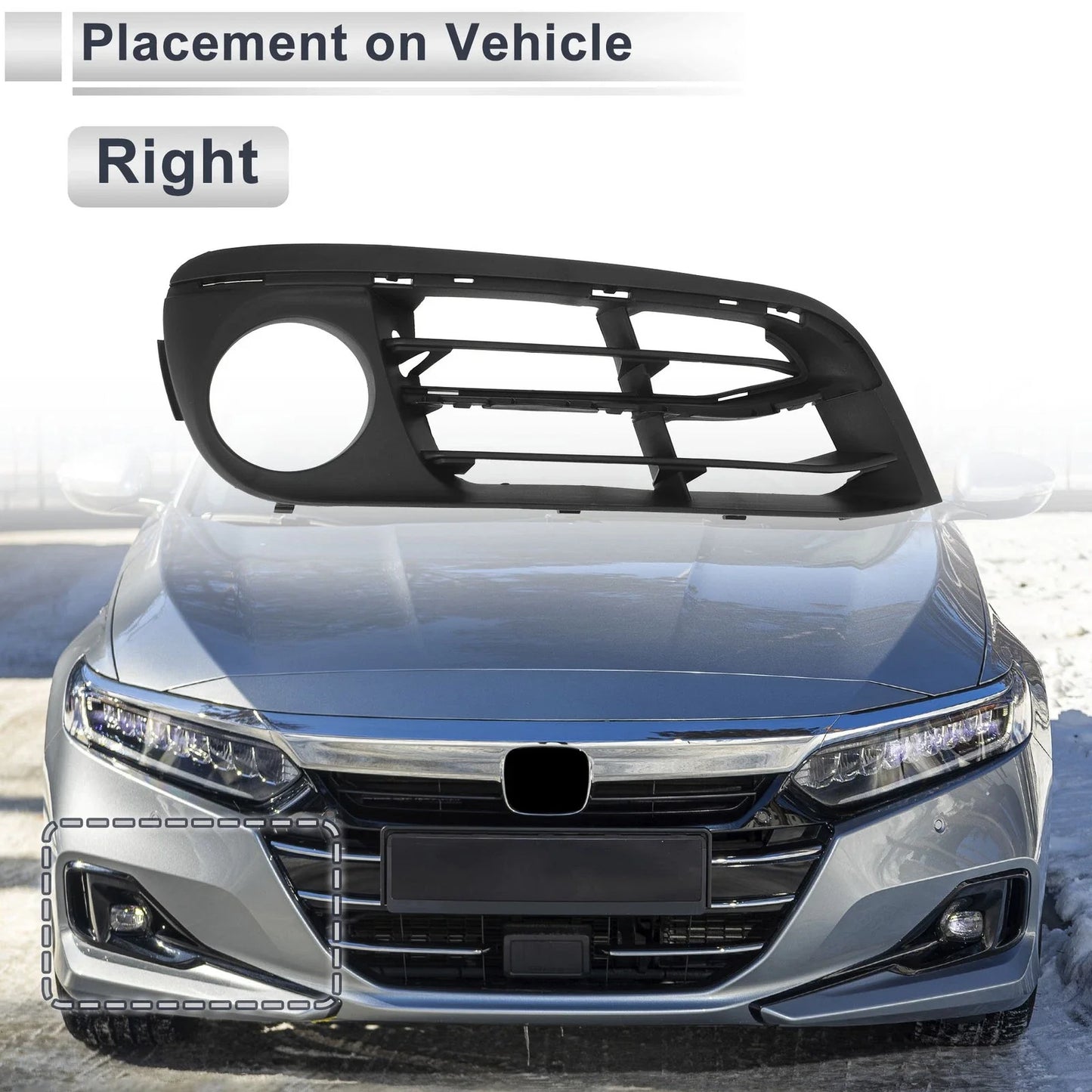 1 x Front Right Fog Light Grill for BMW 528i Black (2014 - 2016)