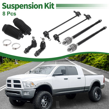 8 Pcs Front Suspension Kit Tie Rod Ends & Sway Bar Links for Dodge