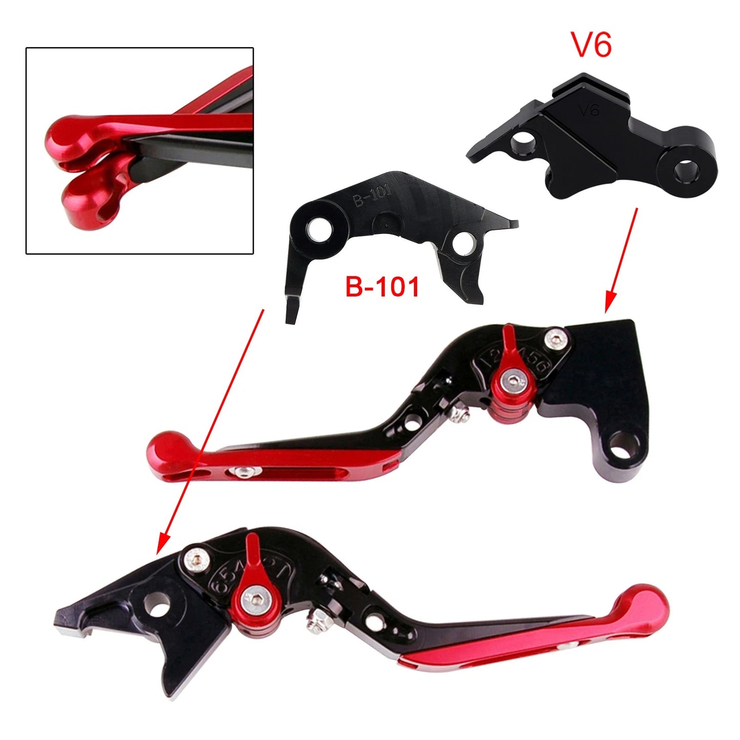 Adjustable Brake Clutch Levers for Yamaha XSR900 MT-09 (2024–2025) Red