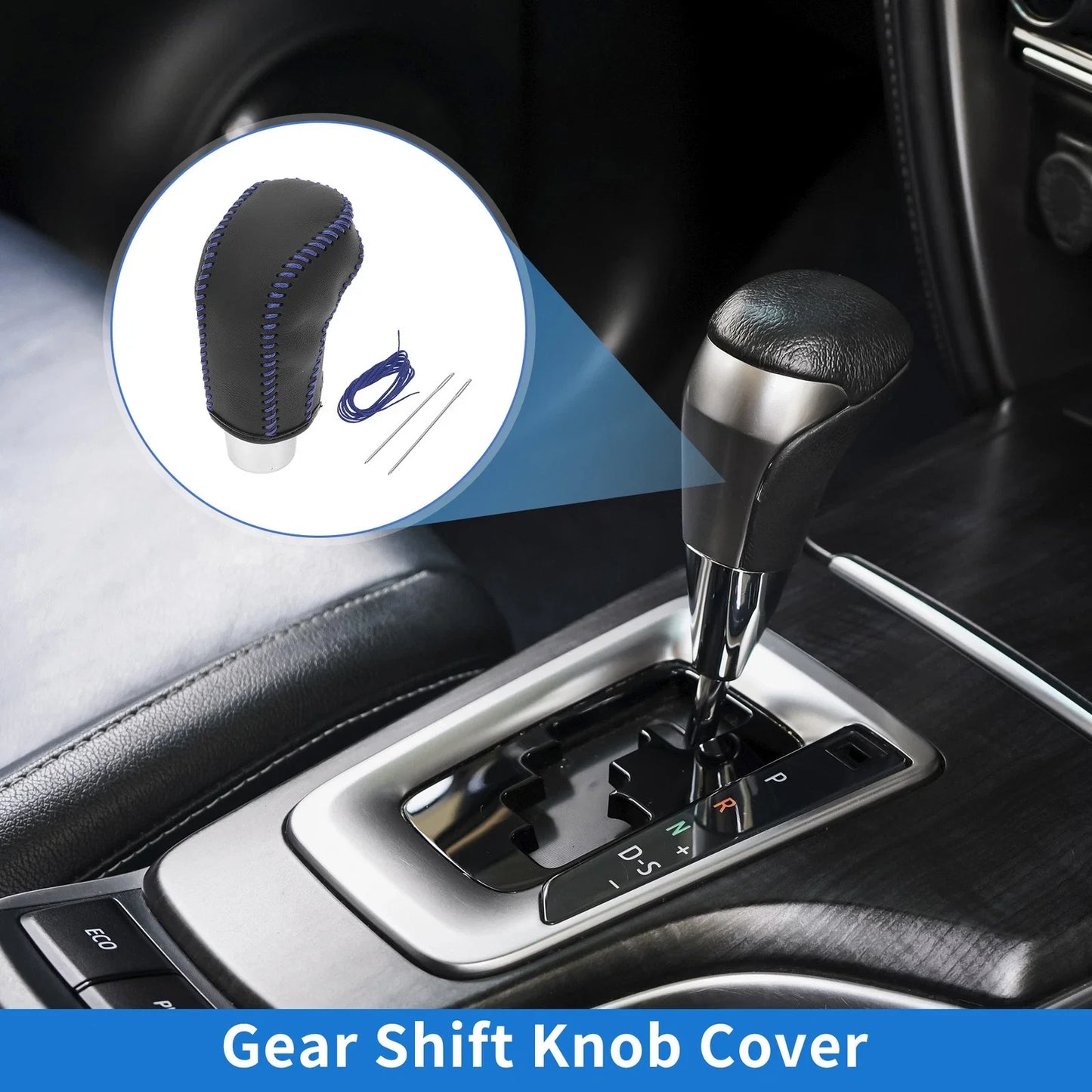 Car Gear Shift Knob Cover for Hyundai Tucson (2015-2018) - Black Blue