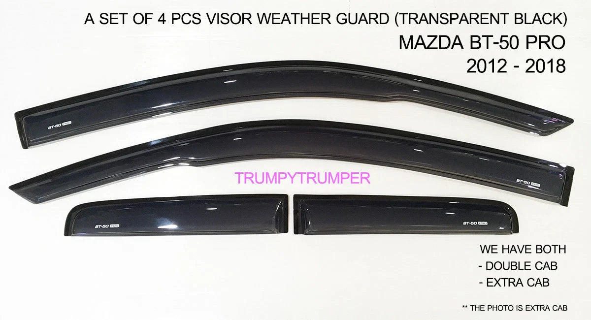 Visor Rain Shield Wind Deflector for Mazda BT-50 2012-2019