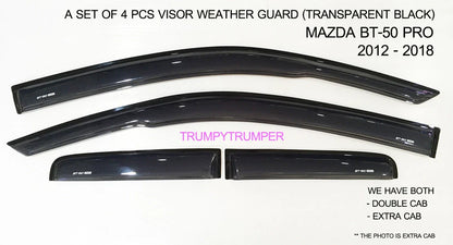 Visor Rain Shield Wind Deflector for Mazda BT-50 2012-2019