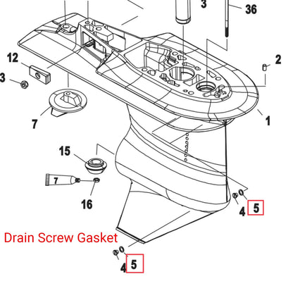 Drain Plug Gasket for Mercury Outboard (12-191832, 27-828816)