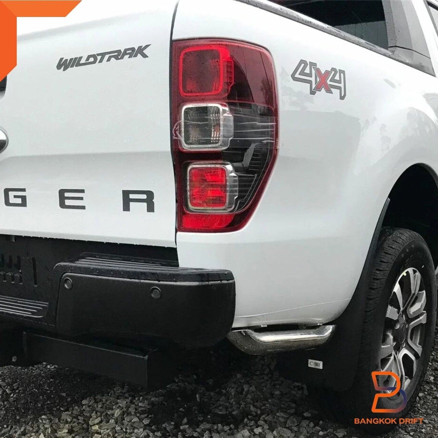 Silver 4x4 Rear Tub Side Decals for Ford Ranger PJ PK PX T6 (2006-2023)