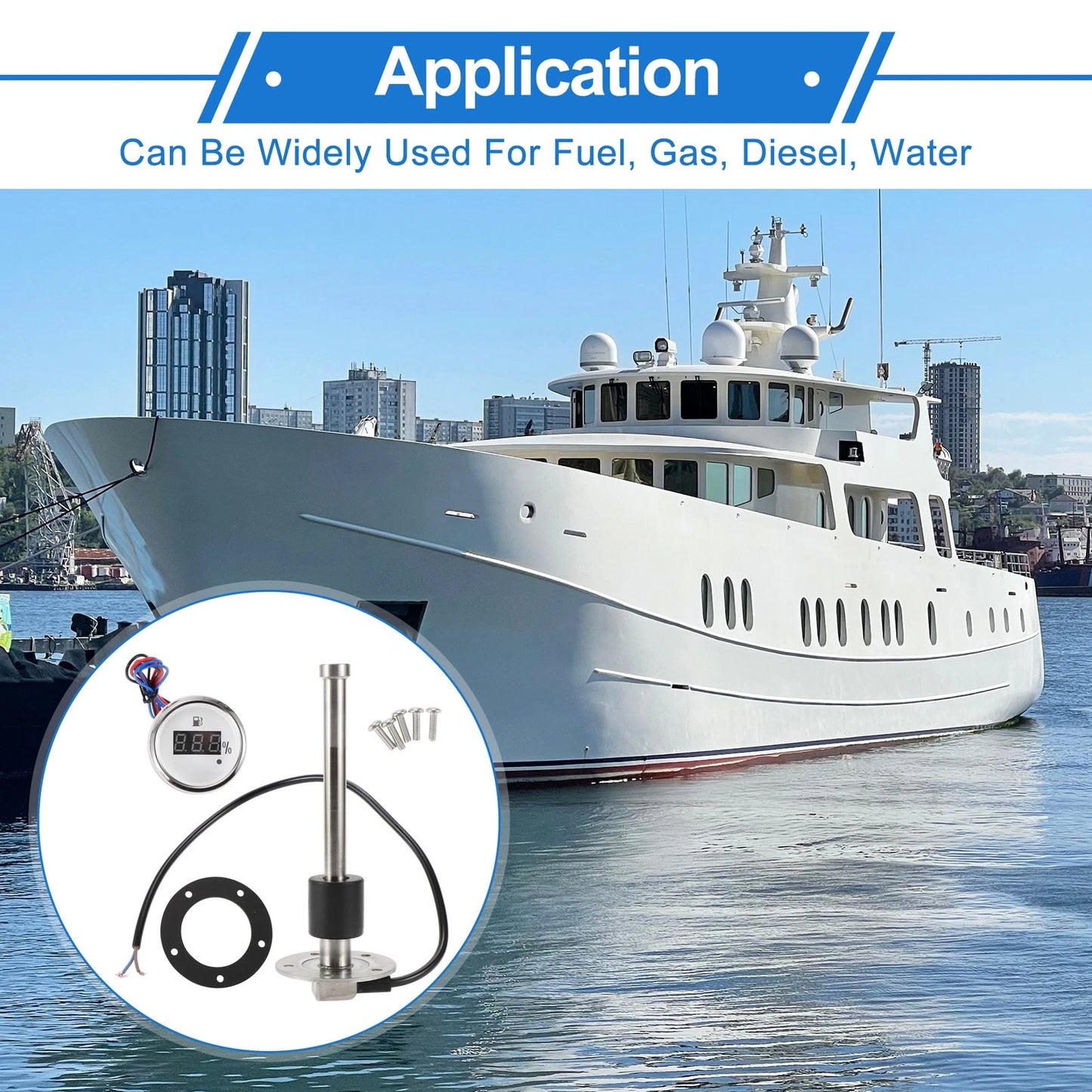 Fuel Sending Unit and Gauge Kit 0-190 Ohm for Boat Car Truck