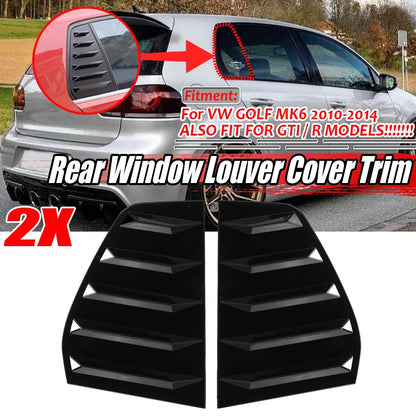 Side Window Louver Shutter Cover Gloss Black for Golf 6 MK6 GTI R (2010–2014)