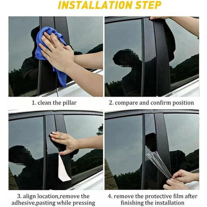 6Pcs Window Pillar Trim Covers for Toyota Sienna (2021-2024)
