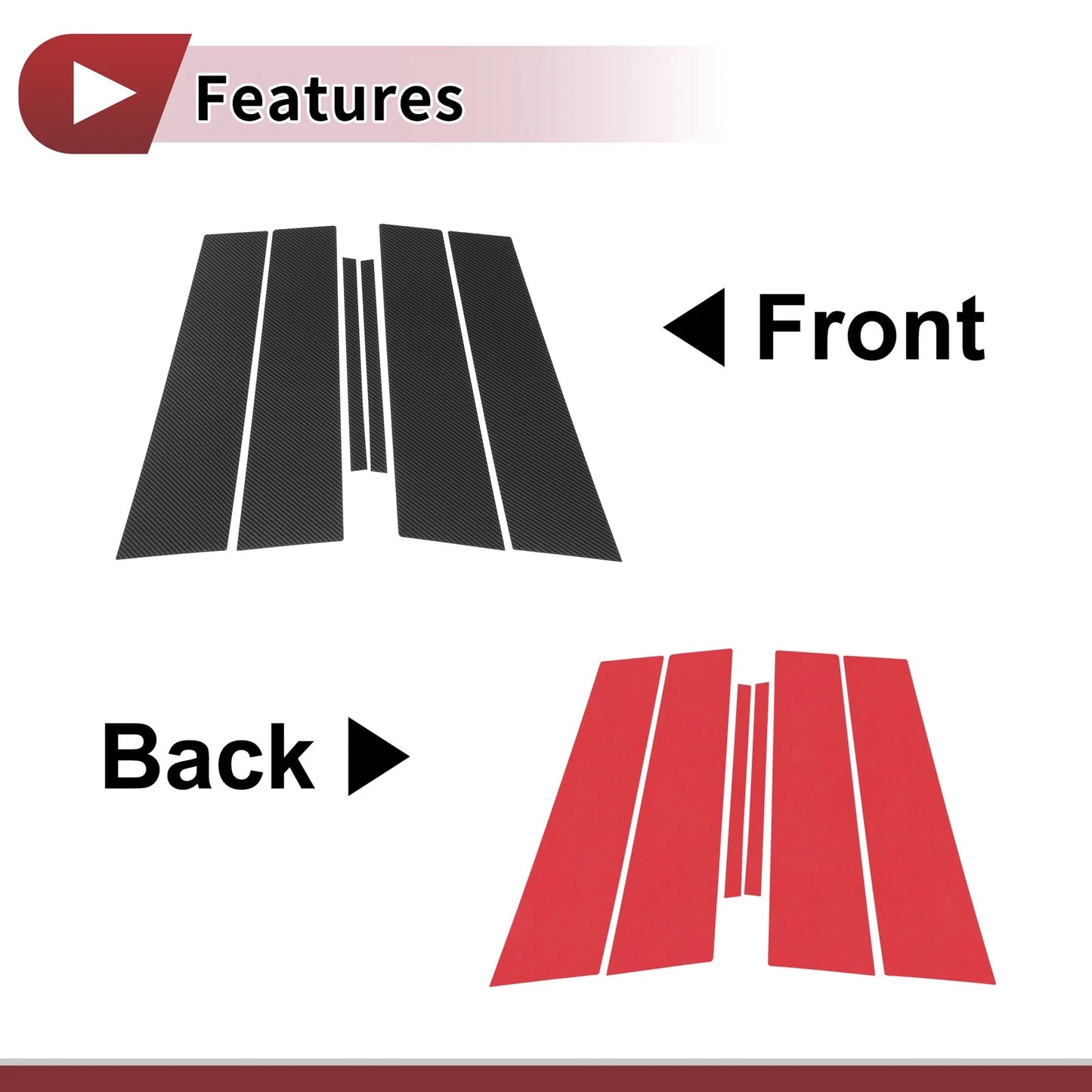 Set of 6 Door Pillar Window Trim for Lexus ES (2018–2025)