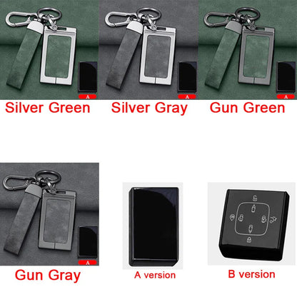 Alloy Leather Key Remote Case Fob Shell Cover for Volvo EX30 (2024–2025)