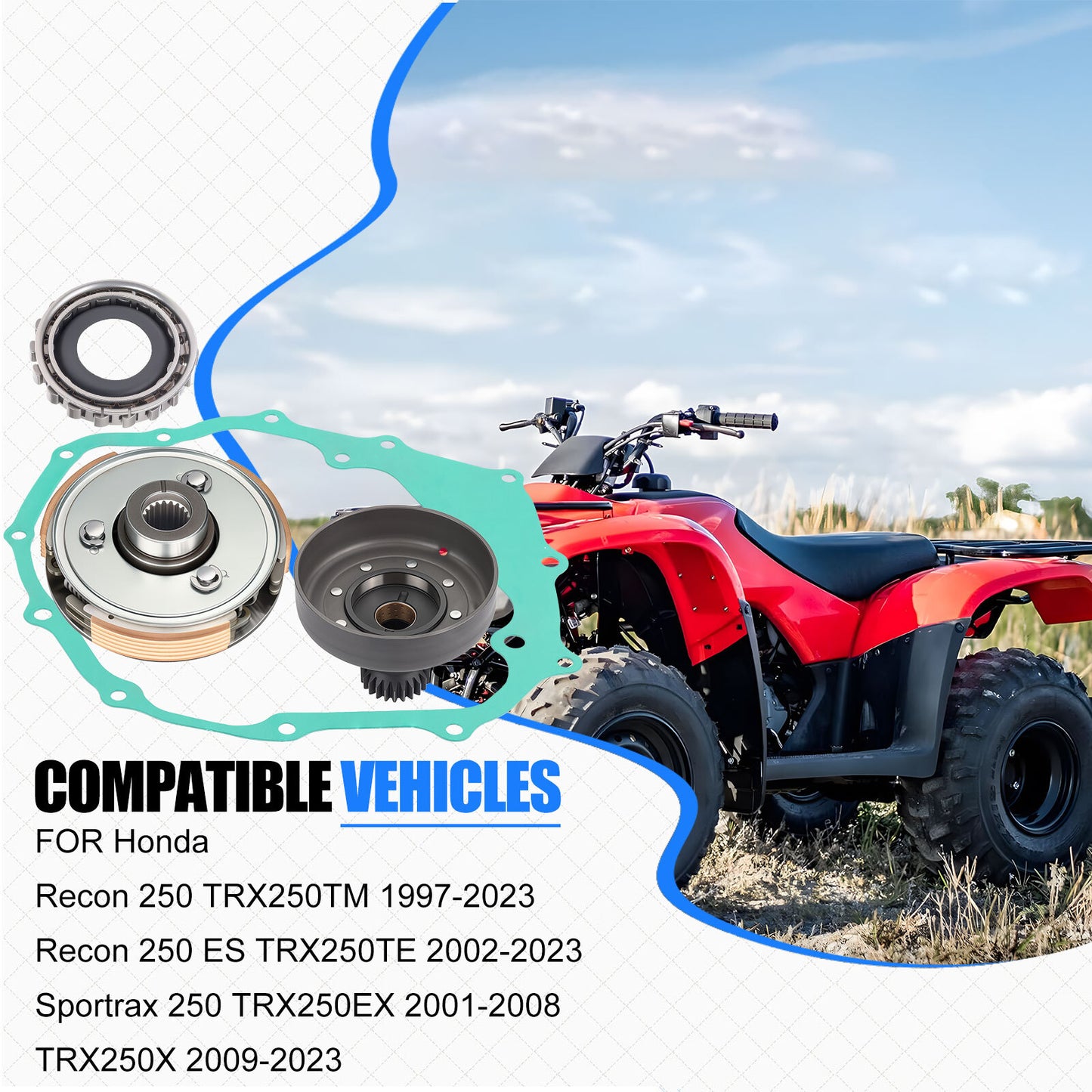 Wet Clutch Carrier Drum Housing for Honda Recon 250 TRX250 (1997–2023)