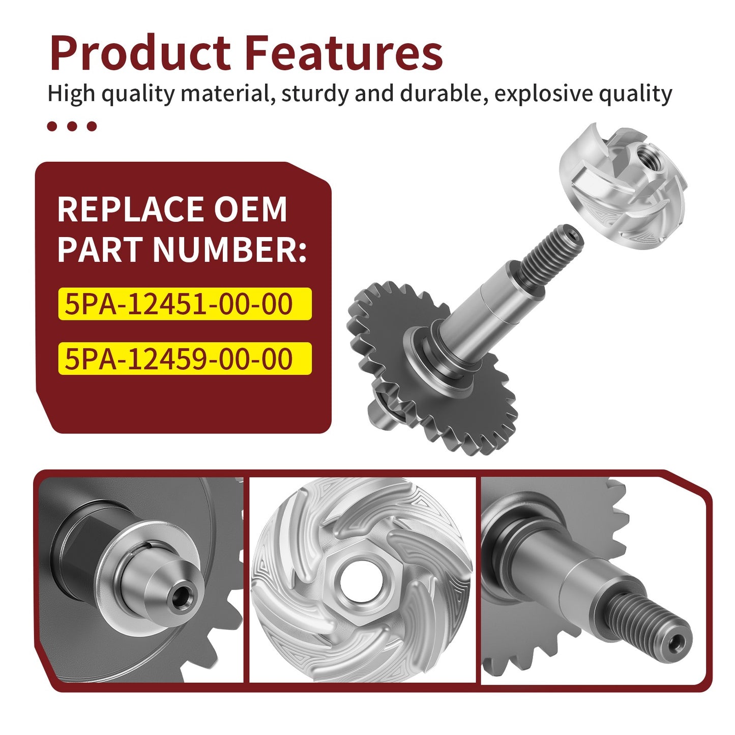 Water Pump Impeller & Shaft for Yamaha YZ125 (2002–2003)