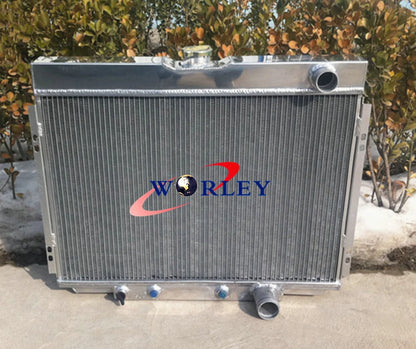 3X Core Aluminum Radiator with Shroud & Fans for Ford Mustang V8 (1967–1970)