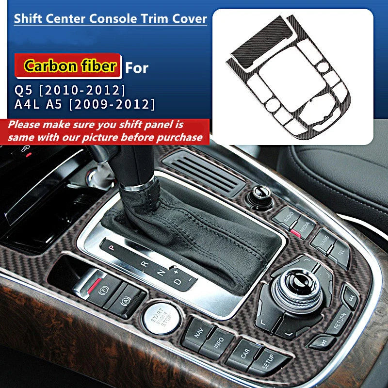 Carbon Fiber Gear Shift Panel Cover for Audi A4 A5 (2009–2016)