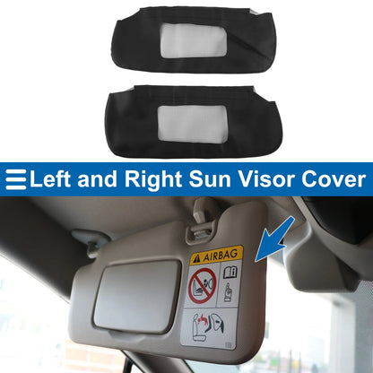 Sun Visor Cover Set for Chevrolet Camaro (1993–2002) Left Right Faux Leather Black