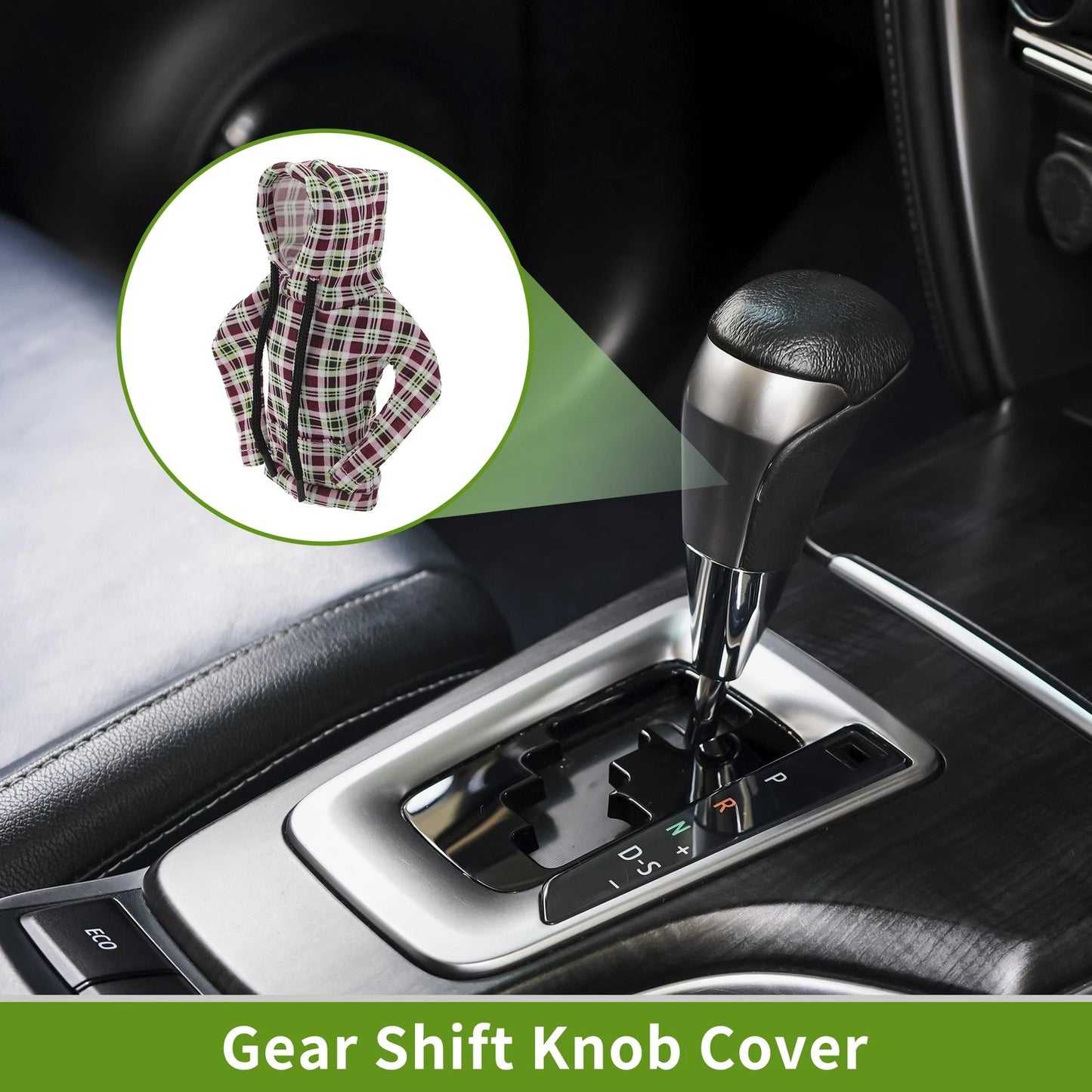 Gear Shift Knob Cover for Universal Vehicles (Hoodie Style, Pink, Deep Green)