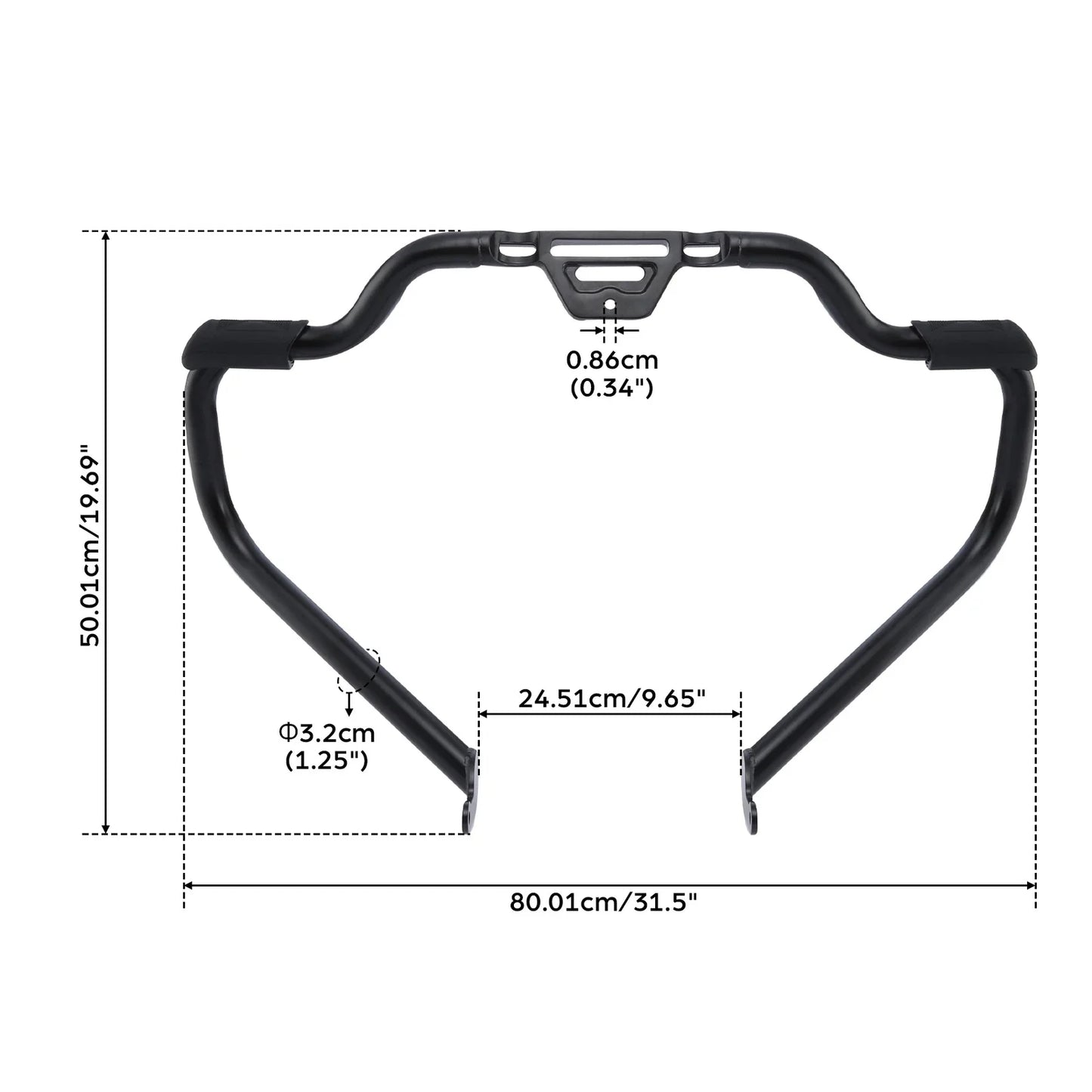 Black Mustache Engine Highway Guard Bar for Harley Softail Fat Boy (2018-2024)