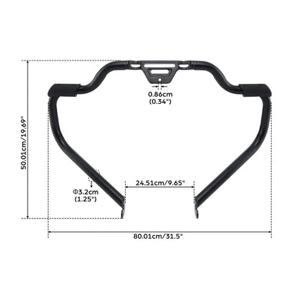 Black Mustache Engine Highway Guard Bar for Harley Softail Fat Boy (2018-2024)