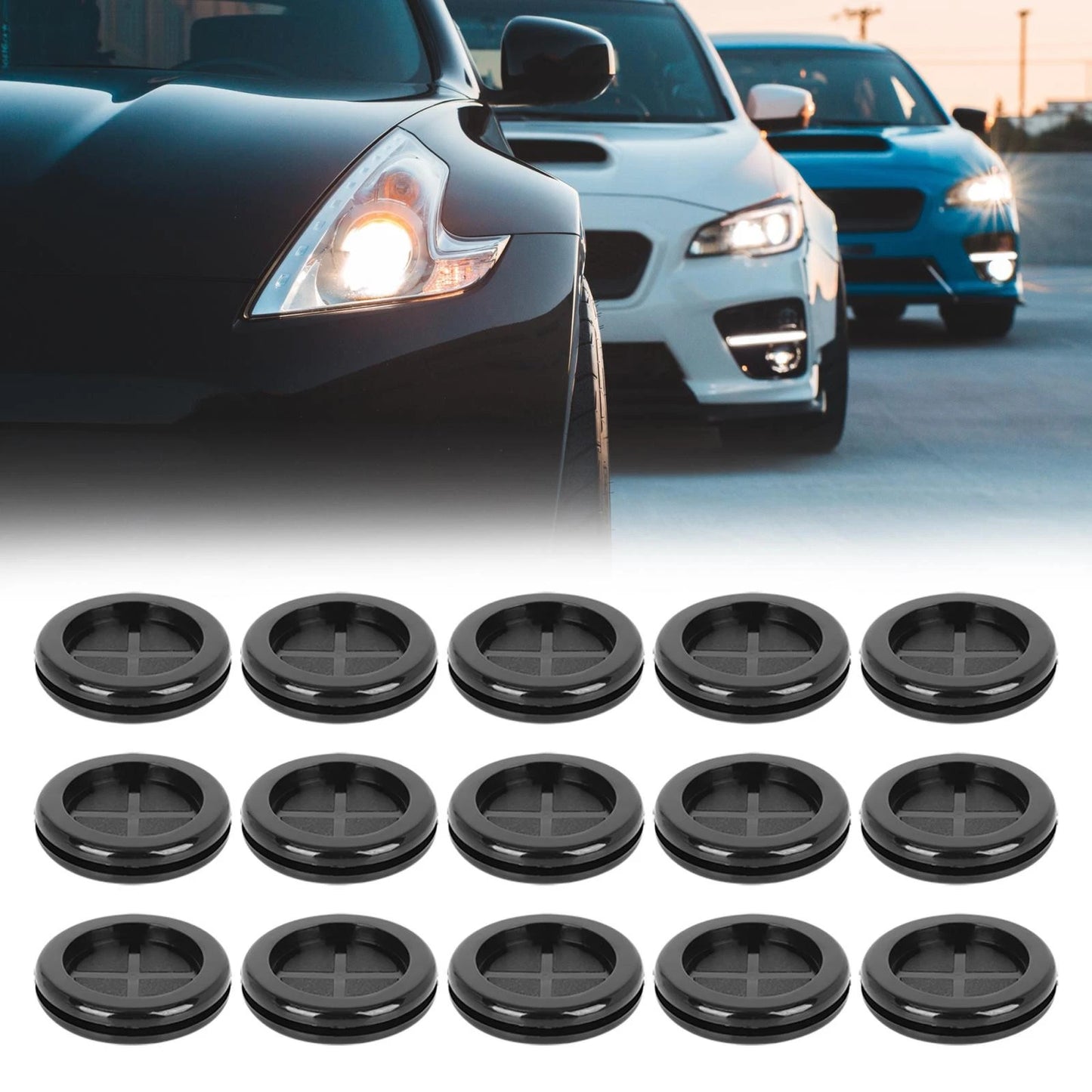 25pcs 35mm Rubber Grommets for Car Electric Cable Protector (Fits Various Models)