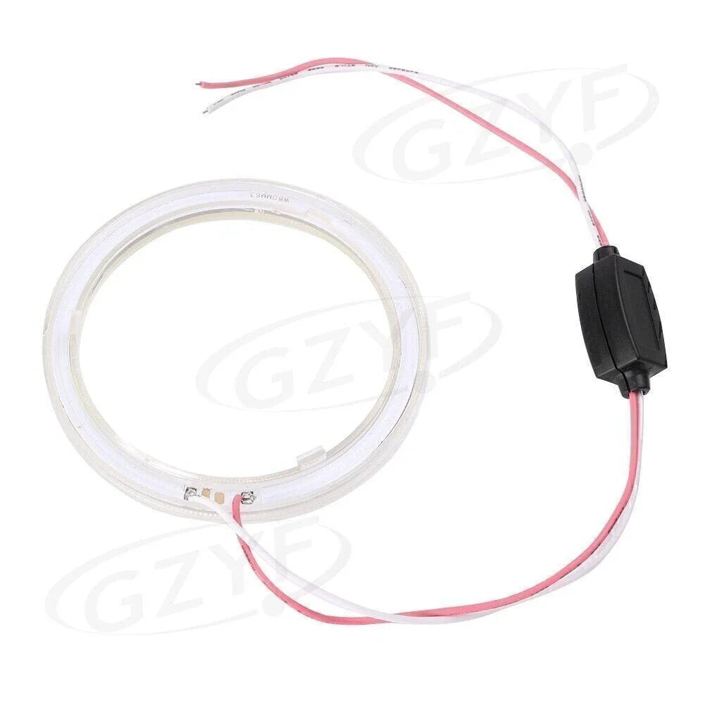 80mm 12V-24V Angel Eyes COB Halo Ring LED Headlight Bulbs for Car