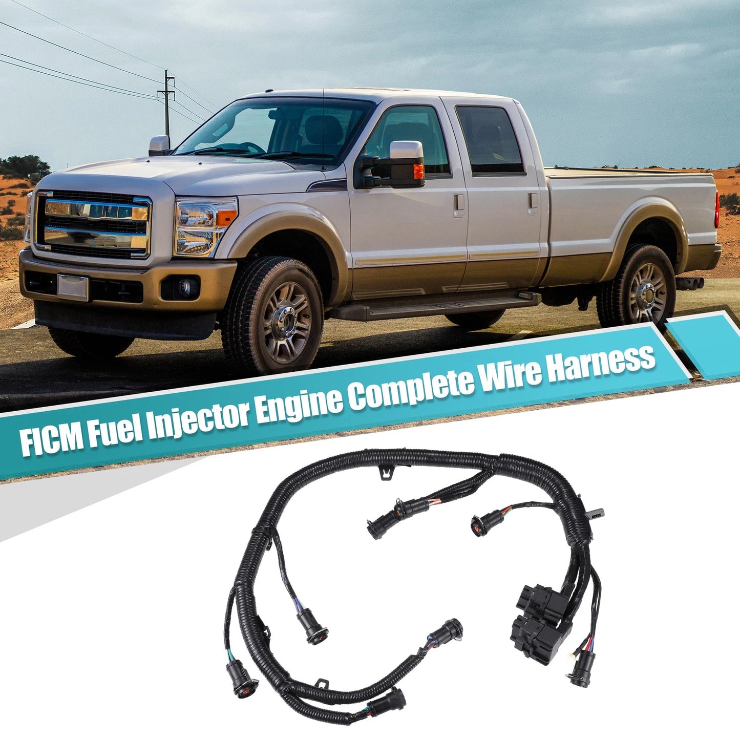 Fuel Injector Engine Wire Harness 5C3Z9D930A for Ford F250 F350 F450 F550 (2003–2007)