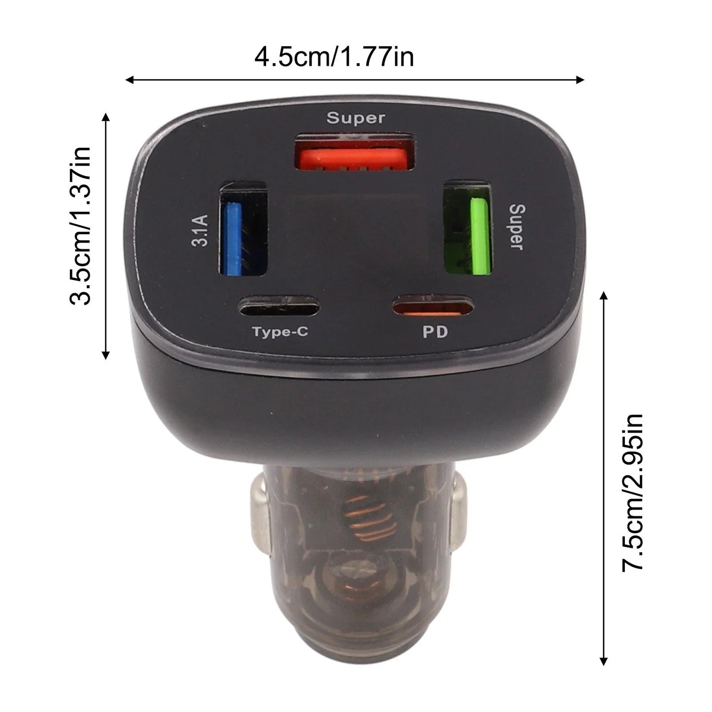 5-Port 95W Car Charger for USB Charger Adapter