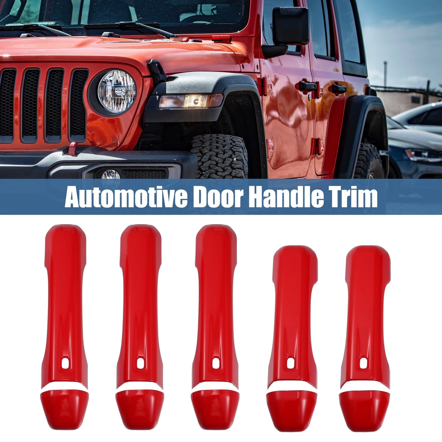 Set of 4 Door Handle Cover Trim for Jeep Wrangler JL JLU (2018–2023) Red