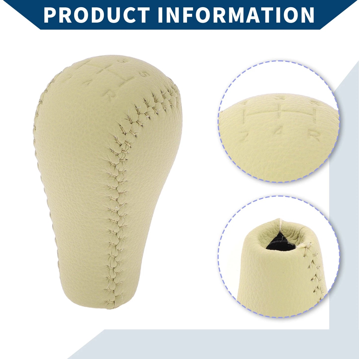 5 Speed Manual Gear Shifter Knob for Nissan Patrol (2004–2007) Faux Leather Beige