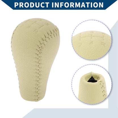 5 Speed Manual Gear Shifter Knob for Nissan Patrol (2004–2007) Faux Leather Beige