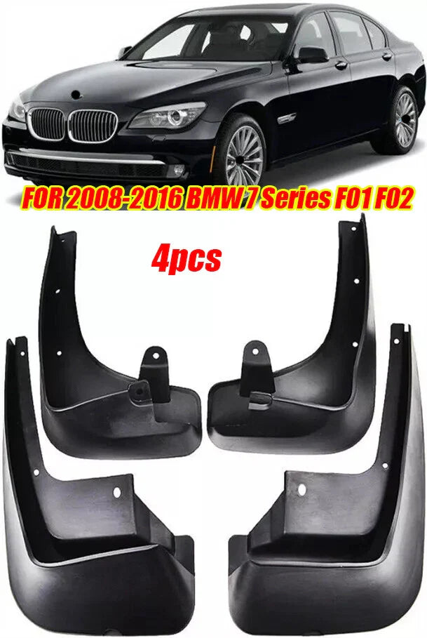 4x Front & Rear Splash Guards Mud Flaps for BMW 7 Series F01 F02 (2008–2016)