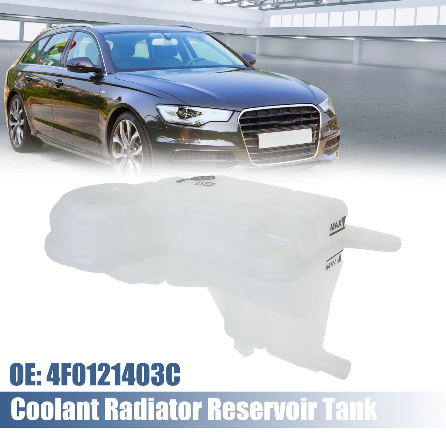 Coolant Radiator Reservoir Tank 4F0121403N with Cap Sensor for Audi A6 (2005–2011)