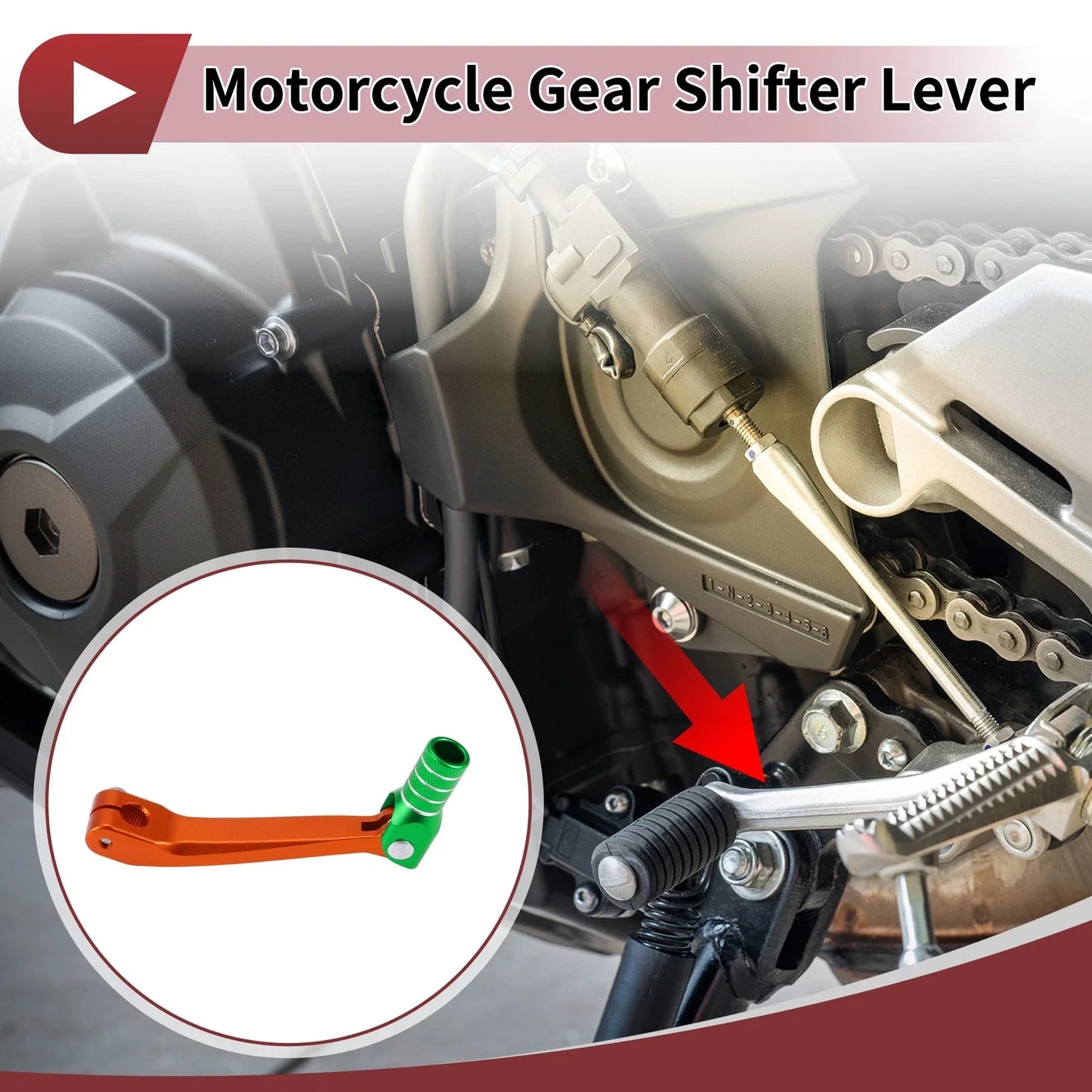 Shifter Lever for Honda CRF150F 2003-2017 - Orange Green Silver Tone