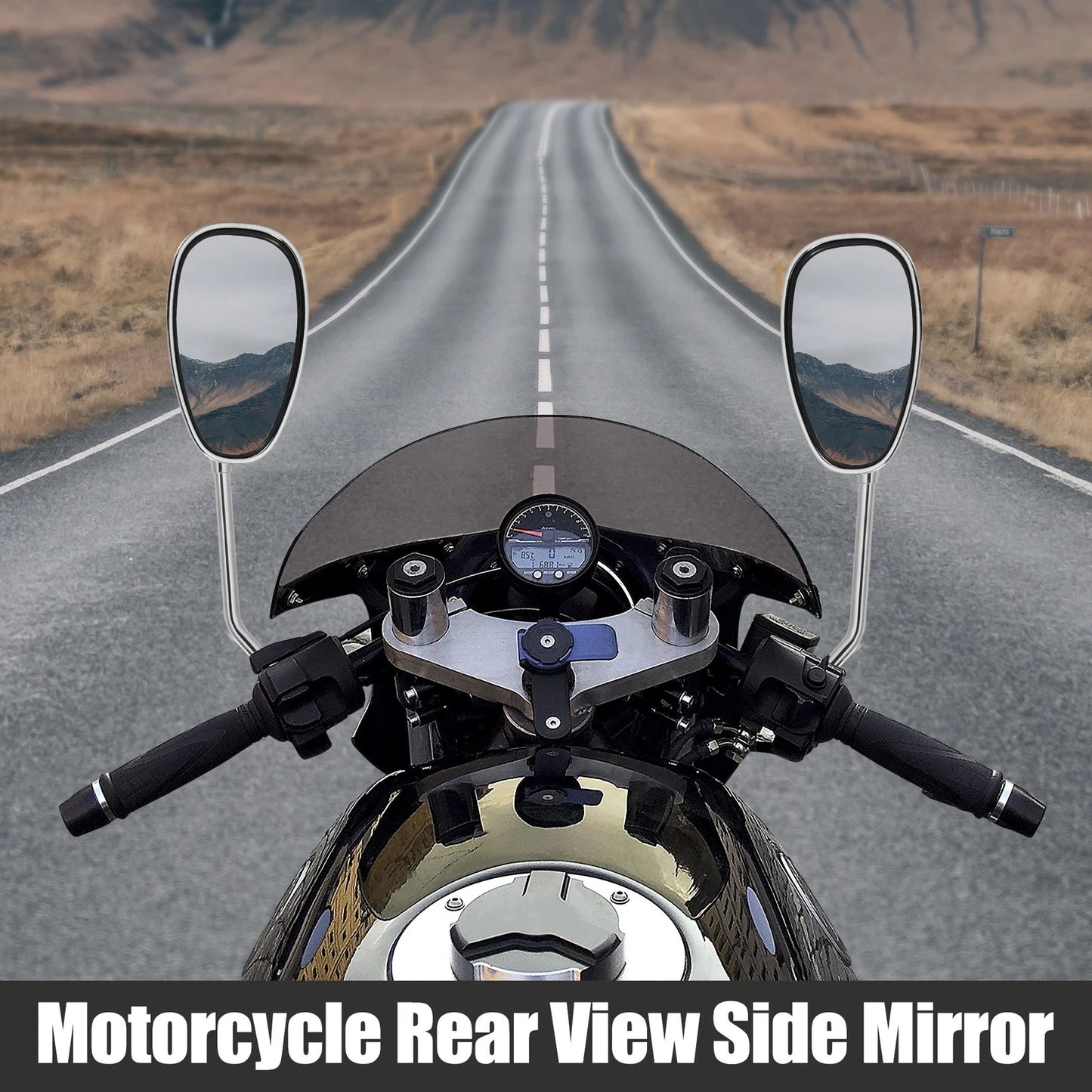 1 Pair 10mm Rearview Mirrors for Kawasaki Honda (Universal)