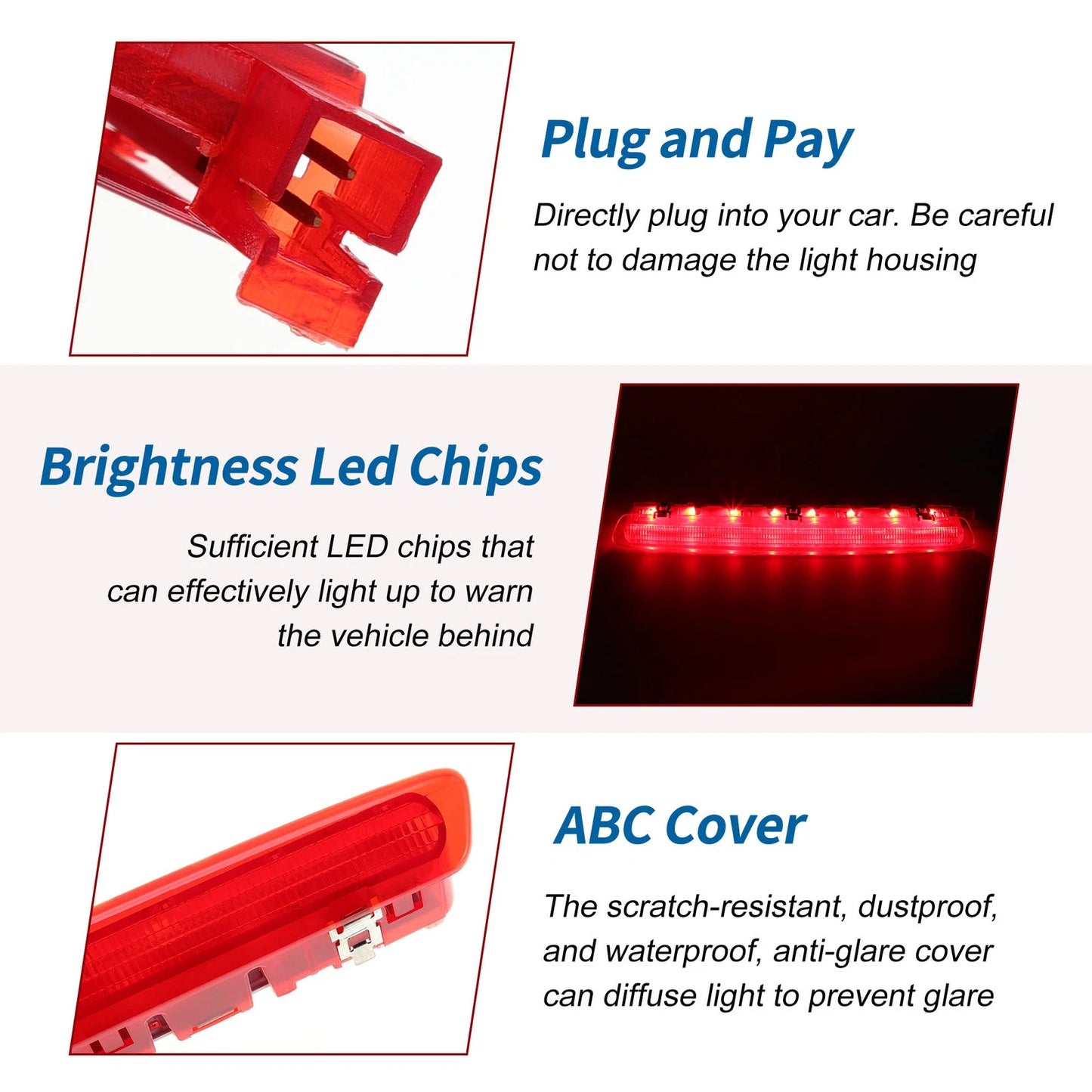 Red LED Third Brake Light for Seat Ibiza 6J/6P (2009–2017) No.6J0945097A