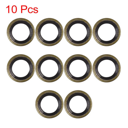 10pcs Copper Washer Oil Seal for Car Engine (8mm ID, 14mm OD)