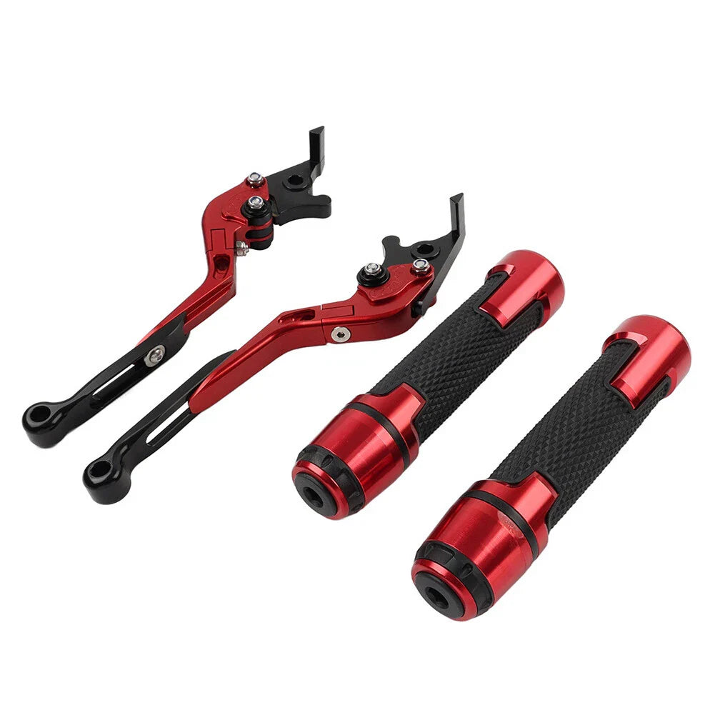 Red Extendable Brake Clutch Levers Grips Set for BMW R1200GS (2004-2012)
