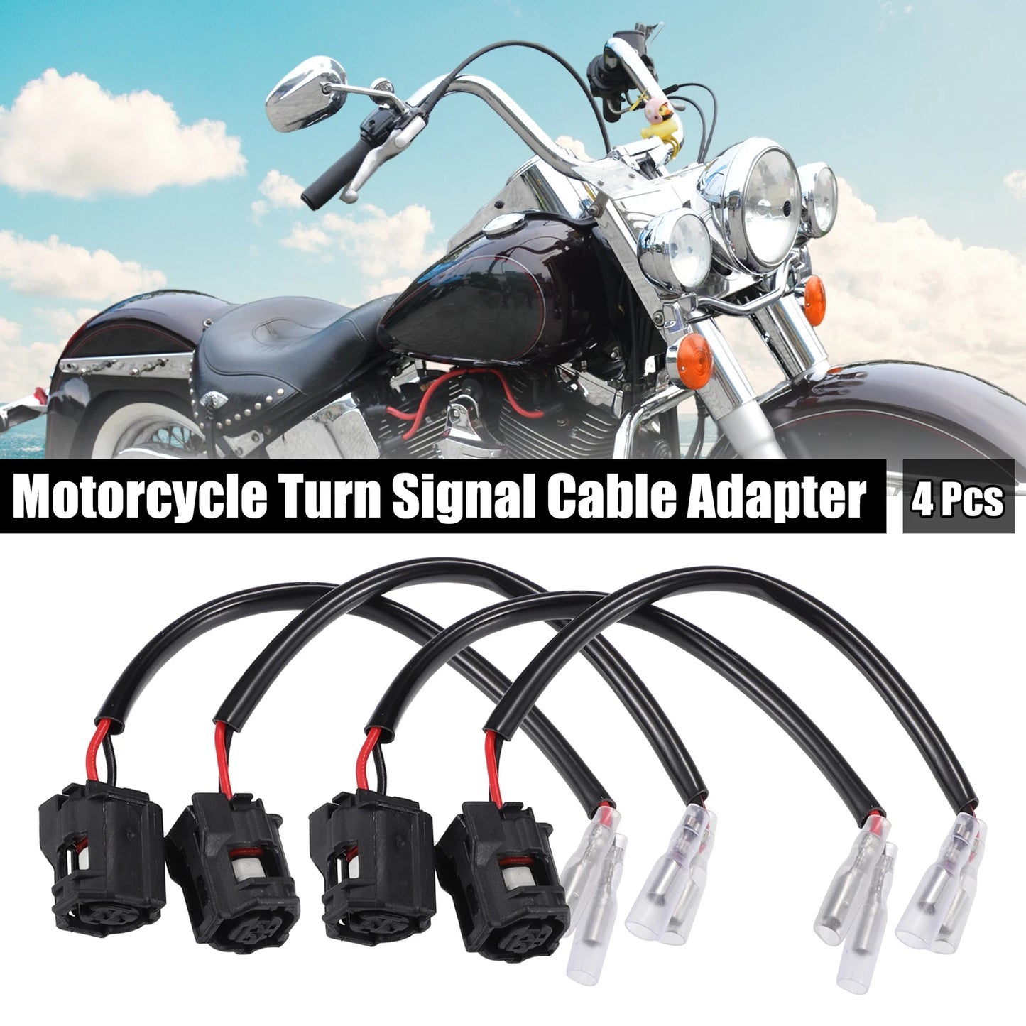 Set of 4 Turn Signal Cable Wiring Adapter Connectors for Yamaha MT-10