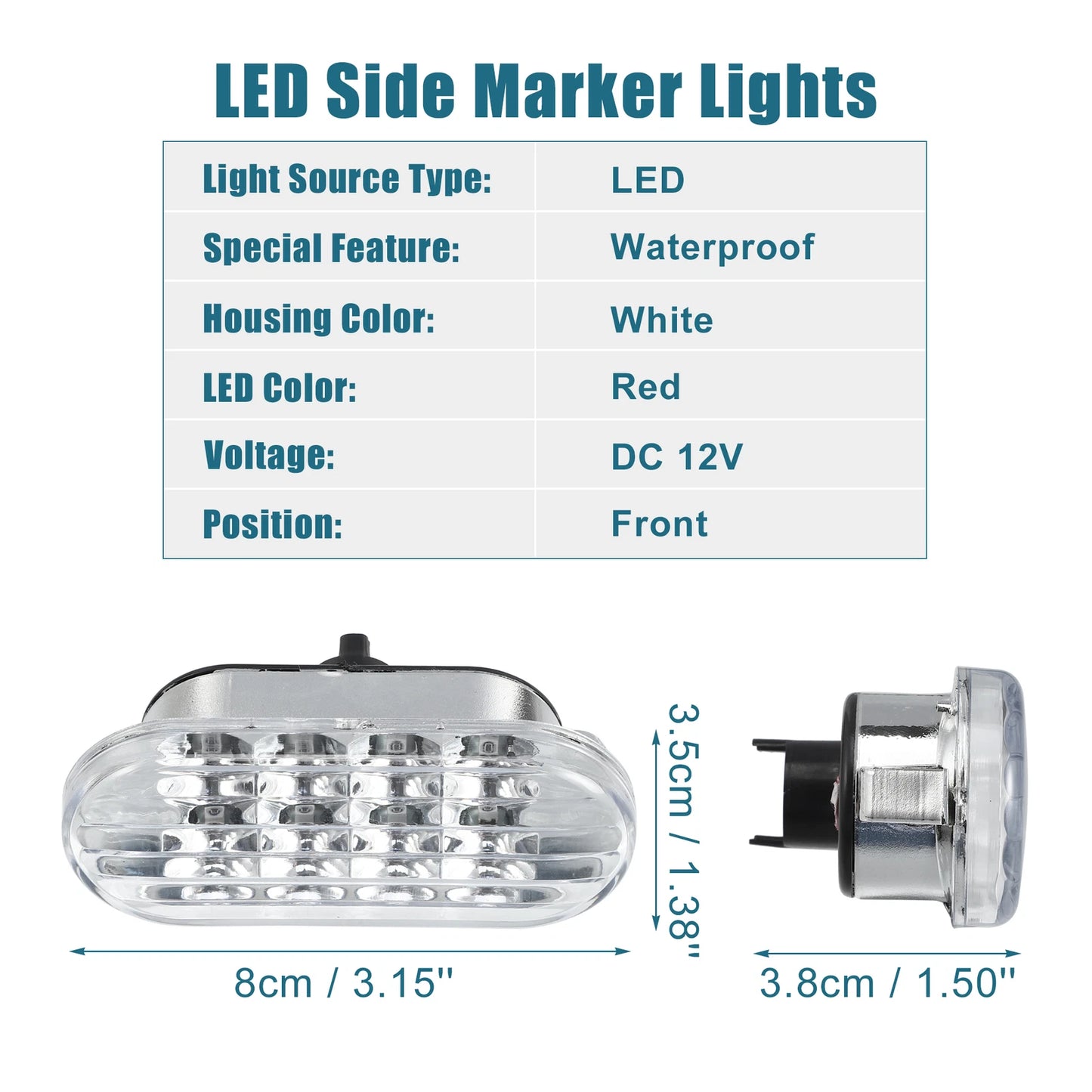 Pair LED Side Marker Turn Signal Lights for VW MK4 Golf (1999–2006)