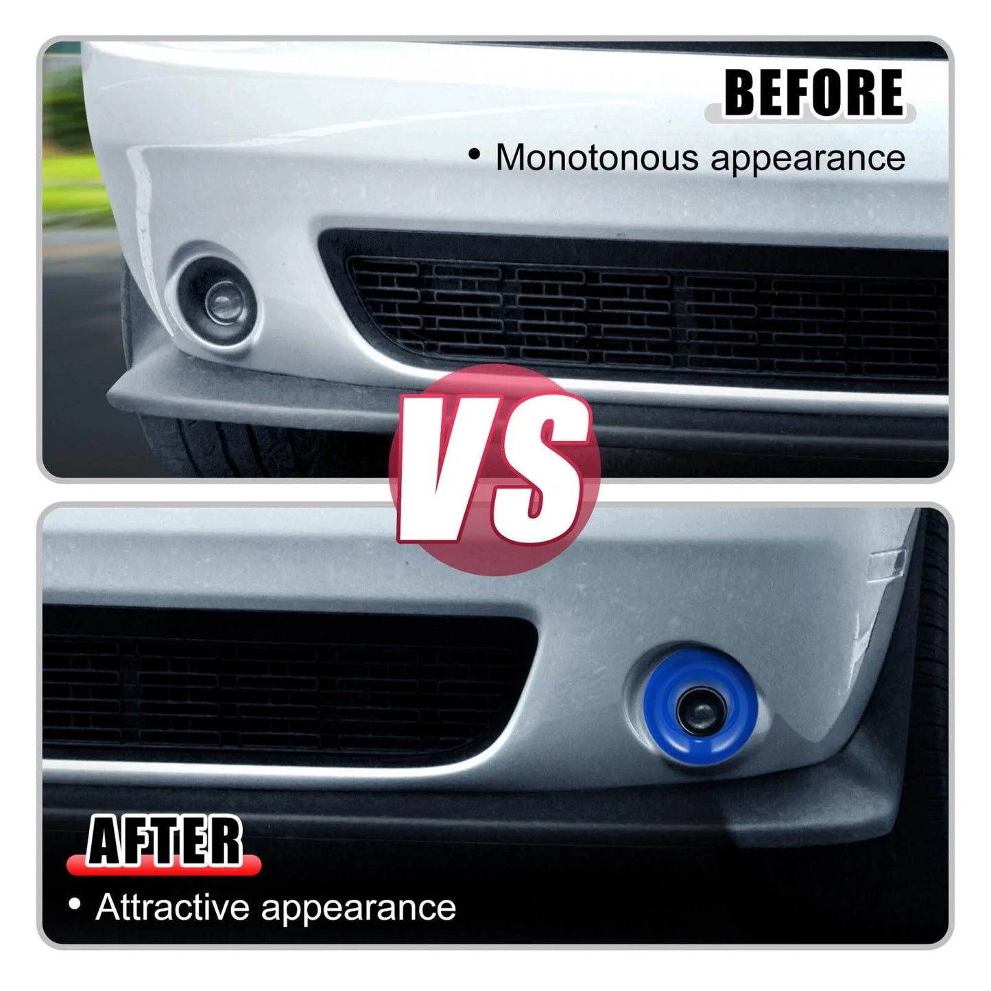 2 x Car ABS Front Fog Light Covers Trim for Dodge Challenger (2015-2020) Blue