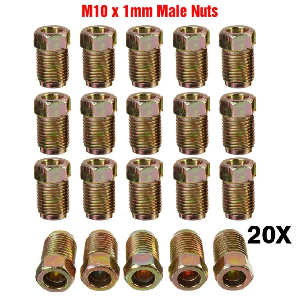 10mm X1mm Metric Male Tube Nuts For 3/16 Brake Line Copper Brake Pipe