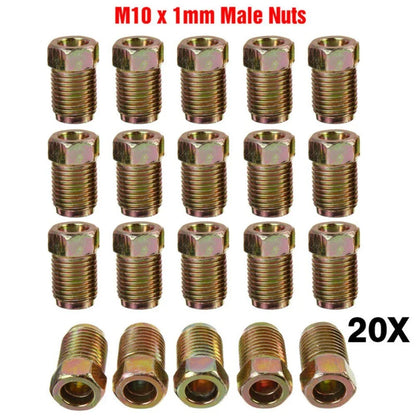 10mm X1mm Metric Male Tube Nuts For 3/16 Brake Line Copper Brake Pipe