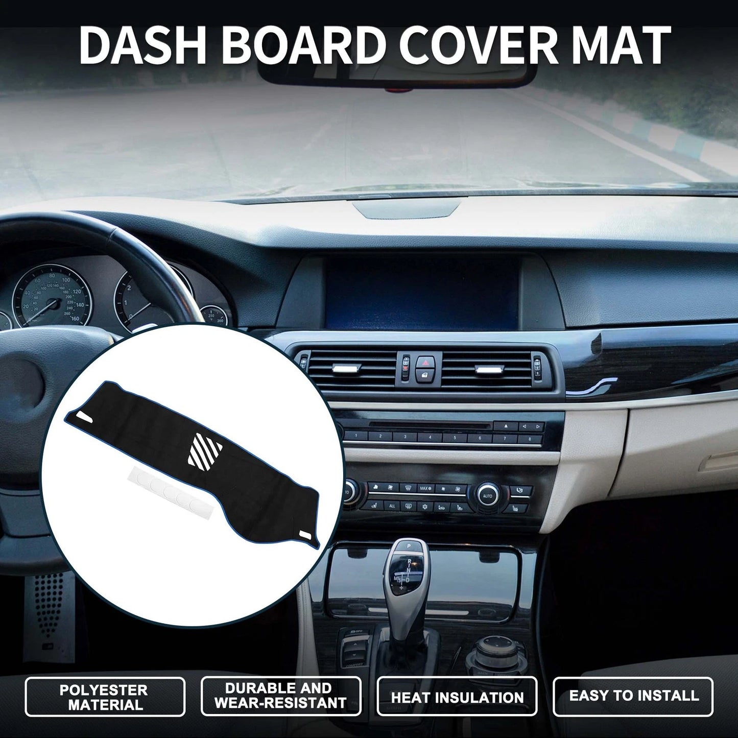 Dashboard Cover Mat for BMW 5 Series F10 F11 (2010–2017) Black Blue