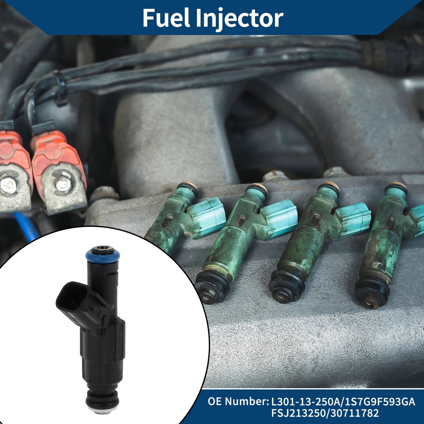 Fuel Injector No.L301-13-250A for Mazda Protege5 (2002–2003) 1 Pc Black
