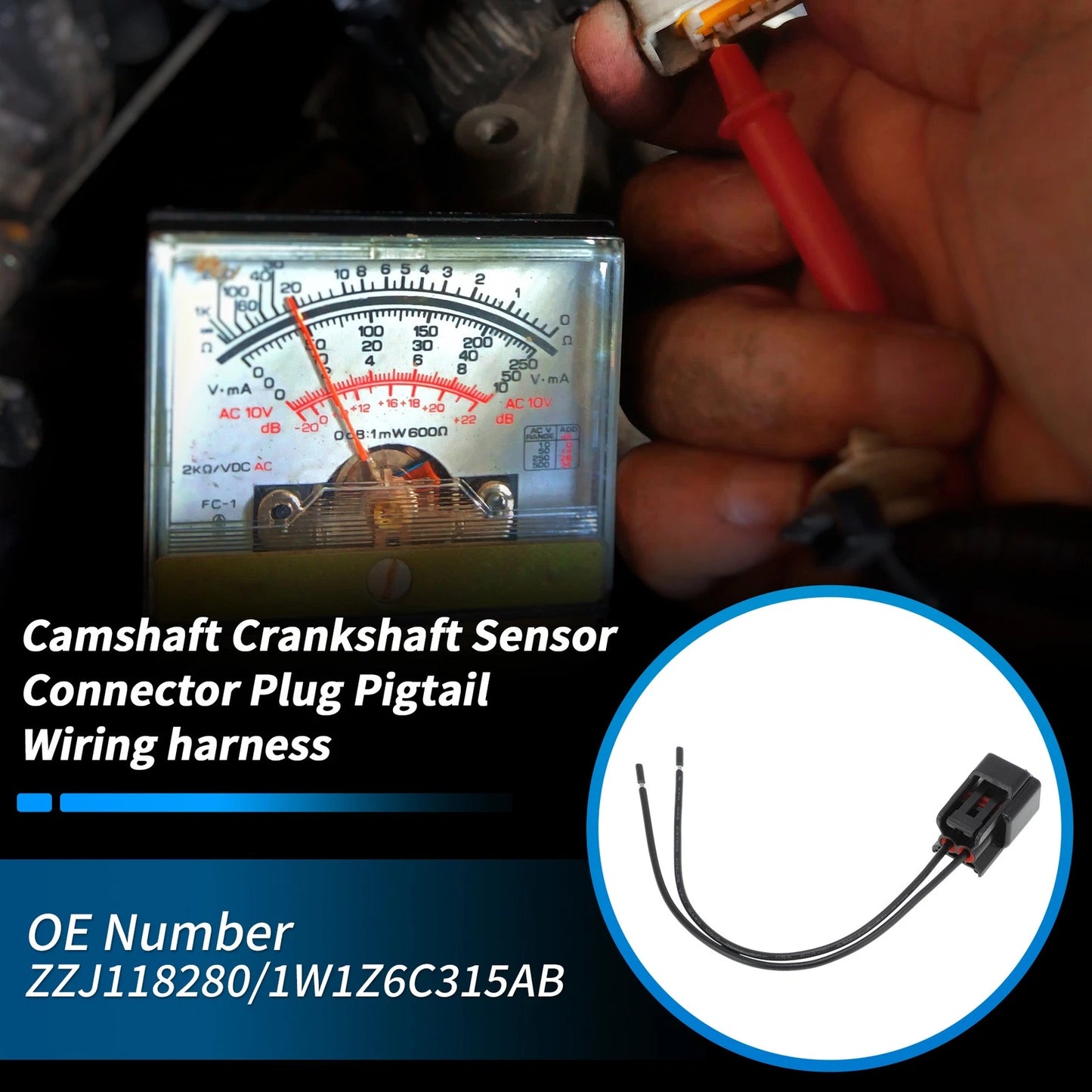 2X Camshaft Position Sensor Connector Plug Pigtail for Ford