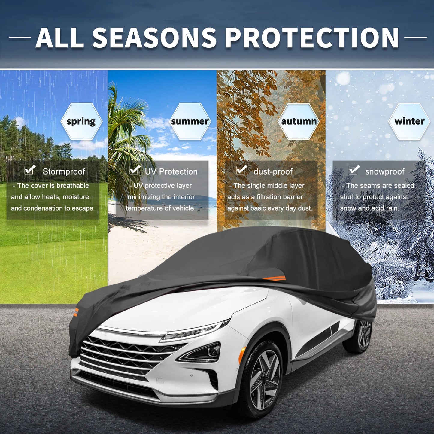 Waterproof Aluminum Film Car Cover for Hyundai Nexo (2019–2023)