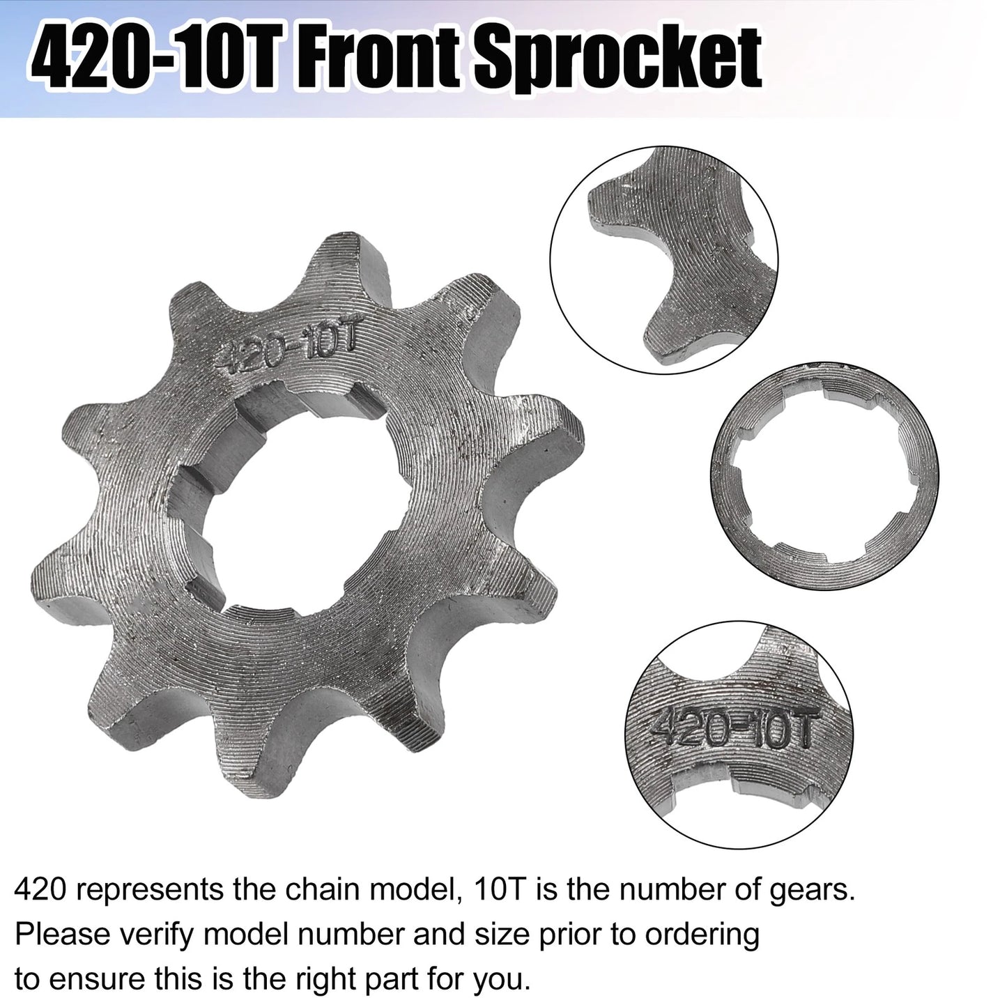 Set of 1 Front Engine Sprocket for Dirt Bike Mini Bike (420 10T 20mm)