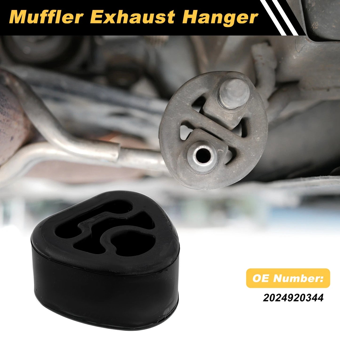 Muffler Exhaust Hanger for Mercedes-Benz SLK230 (2002–2003) 2024920344 Rubber Black