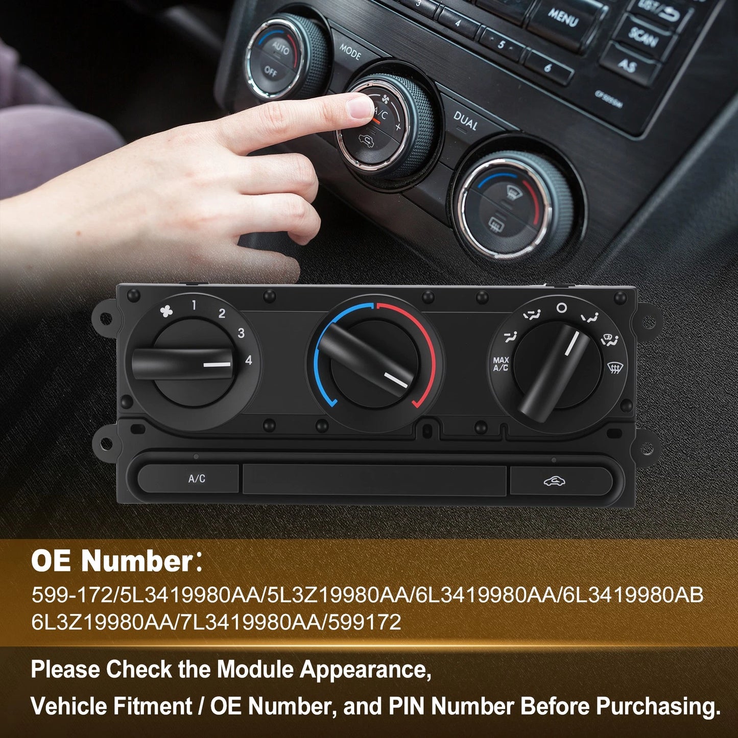 A/C Heater Climate Control Module 599-172 for Ford F-150 (2005–2008)